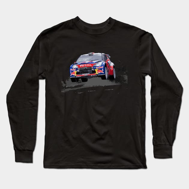 Sébastien Loeb WRC CAR JUMP Long Sleeve T-Shirt by cowtown_cowboy